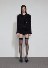 ROUGH FRAYED TWEED JACKET 