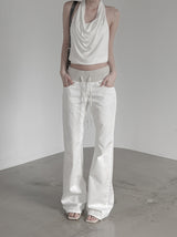 Shibori Straight Cotton Pants