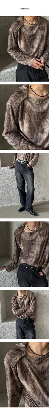[UNISEX] Grunge dyeing snap sleeves (2color)