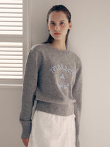 MAISON DE ROLA EMBROIDERY KNIT GRAY