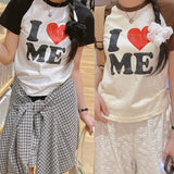 アイ ラブ ラグラン ショートスリーブ Tシャツ