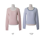 Cozy Cashmere Cable U-neck Knit (6color)