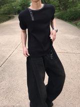 ソード ヘンリーネック リンガー ショートスリーブ Tシャツ 4C