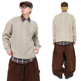 Oversized Cable-Knit Wool Sweater