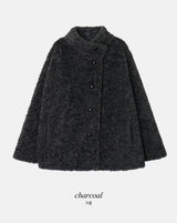 #Fluffy Boucle Ｈigh Neck Half Coat (4color)
