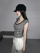 Ann striped v-tee (2 color)