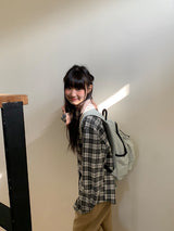 カンパブチェックオーバー長袖シャツ