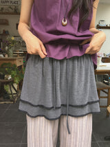 Mokan Lace Tiered Layered Mini Skirt