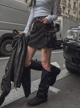 Tiny Washing Leather Skirt