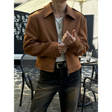 [F/W] Shoulder strap crop suede jacket(2color)