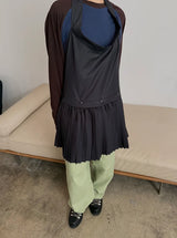  halter pleats layered dress