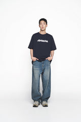 25SS ラフペインティングロゴショートスリーブTシャツ ダークネイビー