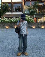 ソリッドバンドワイドパンツ