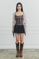 TINA BUCKLE CARGO SKIRT black