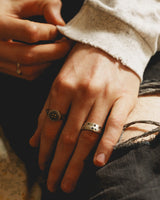 Clover simple rail ring BK (925 silver)