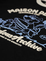UNISEX オーバーフィットパピーサーフィンリンガーショートスリーブT　ブラック(FCE2TS401M)