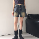 Prit ウォッシングショートデニムショーツ