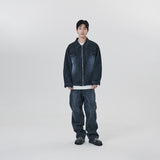 BINDING POINT DENIM JACKET
 - BLACK
