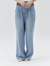 KIRSH PLAIN COOL WIDE FIT DENIM PANTS - LIGHT BLUE