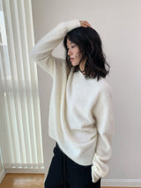 [High-Quality Line] カシミヤウール ソフトプルオーバー長袖ニットウェア