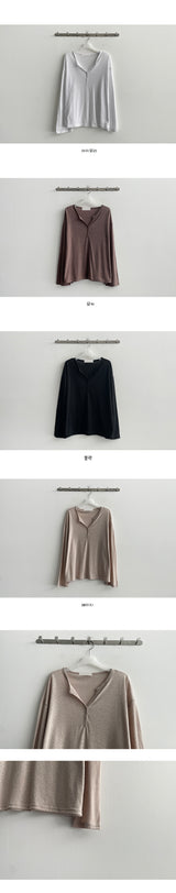 ミンキーリネンV長袖Tシャツ