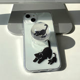 ストレッチング - スリープミャオウキャットフォーンケーススマホグリップセット