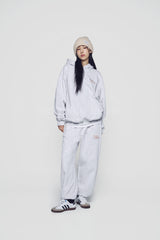 24FW ROUND SCRIPT BOUCLE LOGO PANTS GREY
