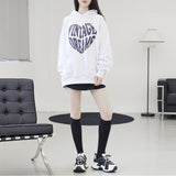 T-Shirt Heart Lettering Hooded T-Shirt
