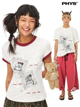 カップル二ッテードショートスリーブTシャツ