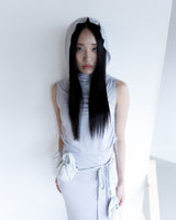 DOUBLE POCKET STRING CROSS BAG GREY