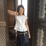 Nont eyelet corset tank top shirt blouse