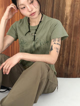 Pecon Tattoo Semi Crop Short Sleeve T-Shirt