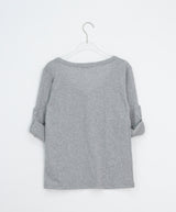 Bella Henley Neck Three Quarter Button Roll-Up T-Shirt