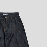 Verity Two-Tuck Curved Denim Pants