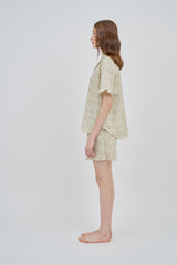 ULLALA PAJAMA Delia Short-sleeved Woman's Pair Cream[24116WPSSN]