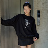SERIF LAYERED SYMBOL SWEATSHIRTS (BLACK)
