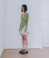 stone v neck t _ green
