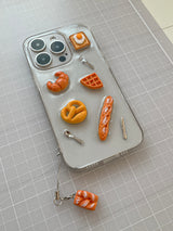 パン、ブランチ、バゲット、クロワッサン、カトラリー、スマホケース
