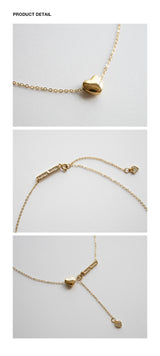 Gold heart point drop chain necklace
