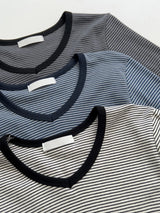 オールド ストライプ Vネック ロングスリーブ Tシャツ