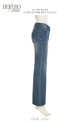 Roy Blue Dist Semi-Long Denim Pants