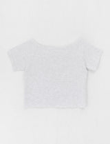 [MADE] チャプリーレタリングオフショルダーショートスリーブドTシャツ