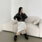 autumn leather two-way cropped jacket