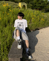Lever Check Layered Bermuda Pants