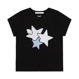 ミックススターエンジェルパッチTシャツ (ブラック) F25QB117