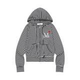 LOVRITS MINI HEART LOGO STRIPE RAGLAN HOOD ZIP-UP (2Color)