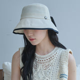 Ribbon Paper Wide Bucket Hat (Ivory)