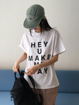 HeyyouレターリングショートスリーブTシャツ