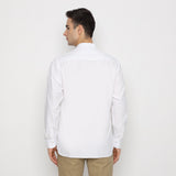 MON AKITA - Toda Men Long Sleeve Shirt White