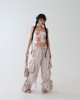 Flower Cropped Printed Tube Top